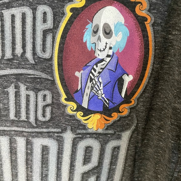 Disney Haunted Mansion Baseball 3/4 Sleeve Grey T-Shirt Halloween - Picture 5 of 5